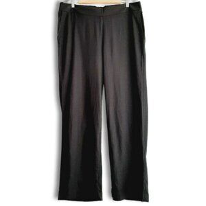 CRISTINA B / Linen Blend High Elastic Waist Pull-on Pants Black Sz XL